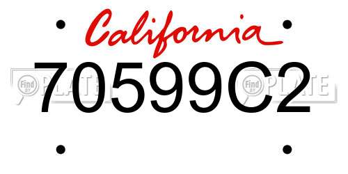 70599C2 California License Plate