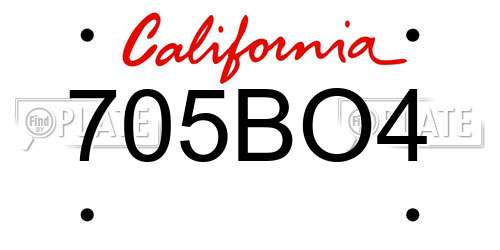 705BO4 California License Plate
