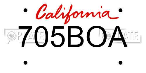 705BOA California License Plate
