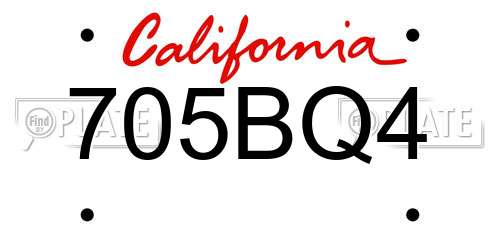 705BQ4 California License Plate