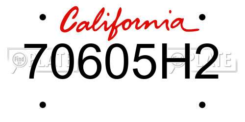 70605H2 California License Plate