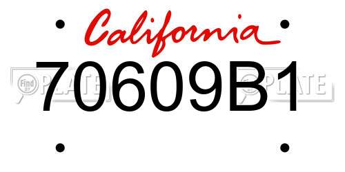 70609B1 California License Plate