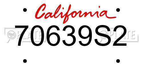 70639S2 California License Plate