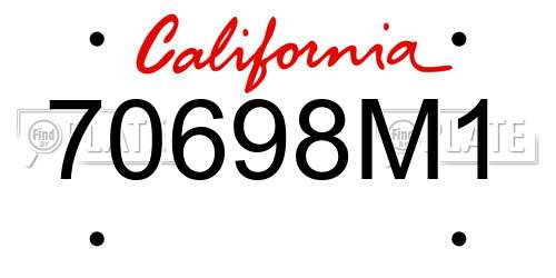 70698M1 California License Plate