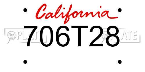 706T28 California License Plate