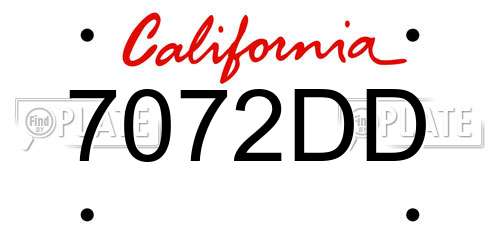 7072DD California License Plate
