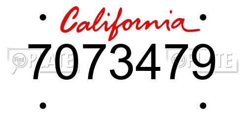 7073479 California License Plate