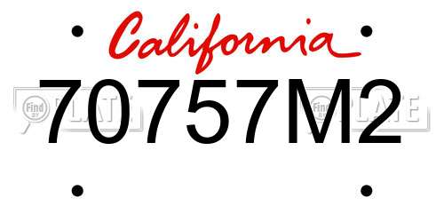 70757M2 California License Plate