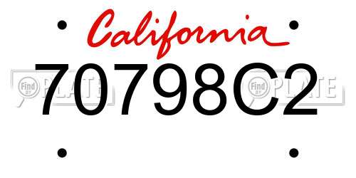 70798C2 California License Plate