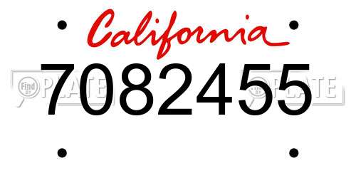 7082455 California License Plate