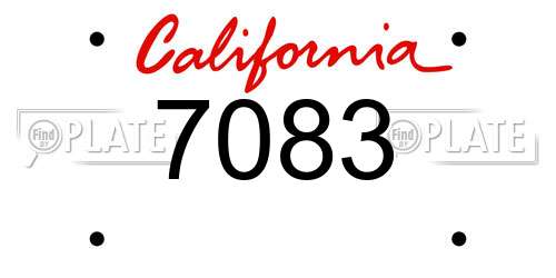 7083 California License Plate
