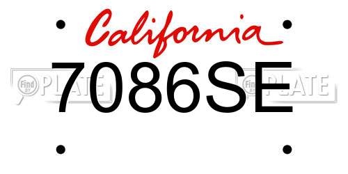 7086SE California License Plate
