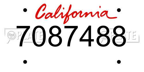 7087488 California License Plate