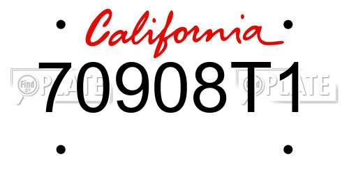 70908T1 California License Plate