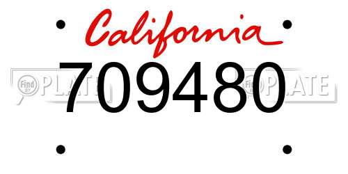 709480 California License Plate