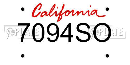 7094SO California License Plate