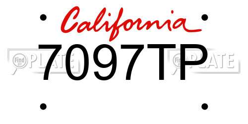 7097TP California License Plate