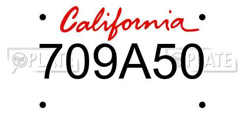 709A50 California License Plate
