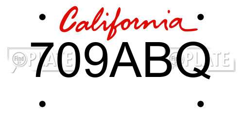 709ABQ California License Plate