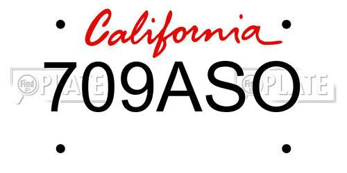 709ASO California License Plate