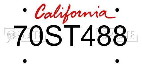 70ST488 California License Plate