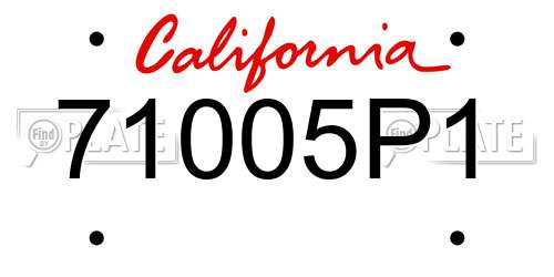 71005P1 California License Plate