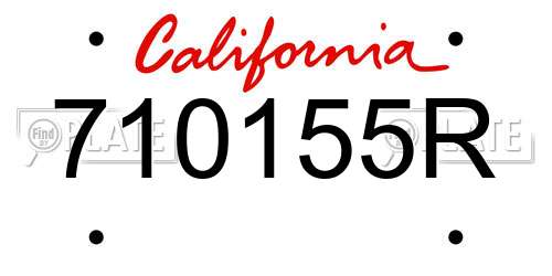 710155R California License Plate