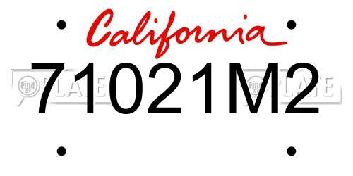 71021M2 California License Plate