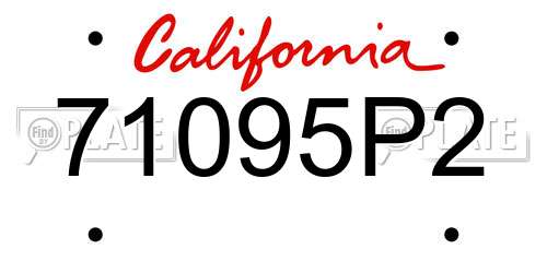 71095P2 California License Plate