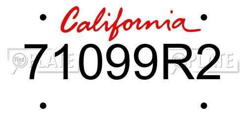 71099R2 California License Plate