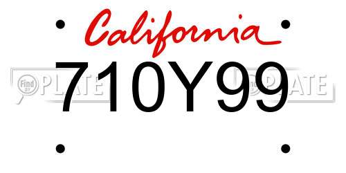 710Y99 California License Plate