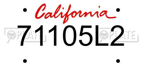 71105L2 California License Plate