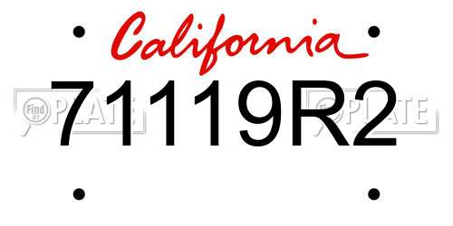 71119R2 California License Plate