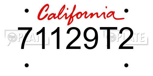 71129T2 California License Plate