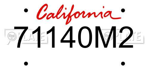 71140M2 California License Plate