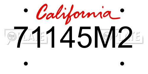 71145M2 California License Plate