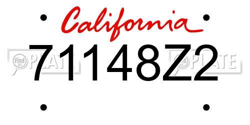 71148Z2 California License Plate