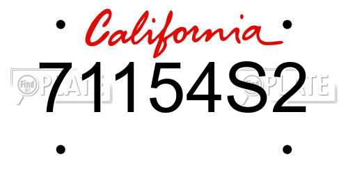 71154S2 California License Plate