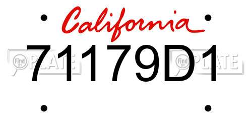 71179D1 California License Plate