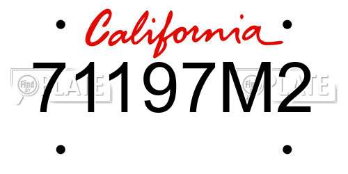 71197M2 California License Plate