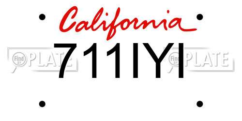 711IYI California License Plate