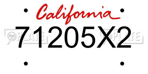 71205X2 California License Plate