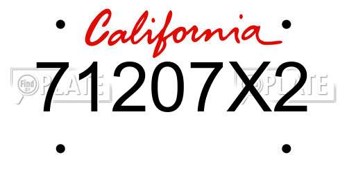 71207X2 California License Plate
