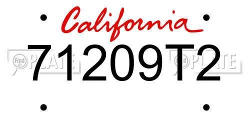 71209T2 California License Plate