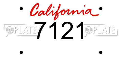 7121 California License Plate