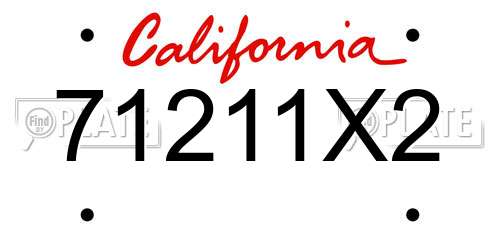 71211X2 California License Plate