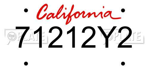 71212Y2 California License Plate
