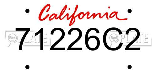 71226C2 California License Plate