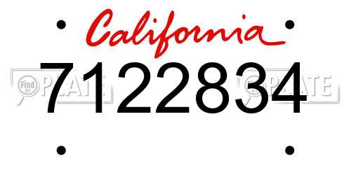 7122834 California License Plate
