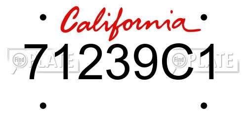 71239C1 California License Plate